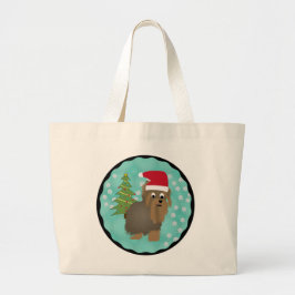 Santa Yorkshire Terrier Grote Tote Bag