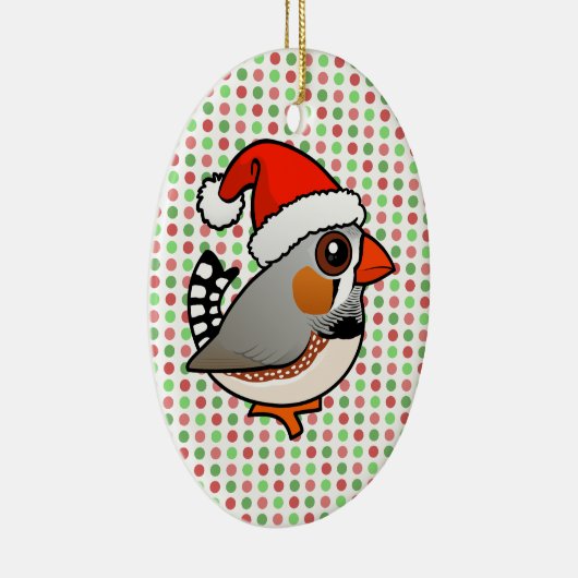 Santa Zebra Finch Keramisch Ornament (Rechts)