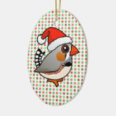 Santa Zebra Finch Keramisch Ornament (Links)