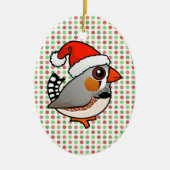 Santa Zebra Finch Keramisch Ornament (Voorkant)