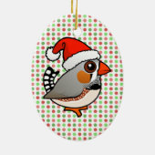 Santa Zebra Finch Keramisch Ornament (Achterkant)