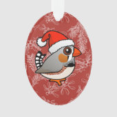 Santa Zebra Finch Ornament (voorkant)