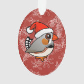 Santa Zebra Finch Ornament (achterkant)