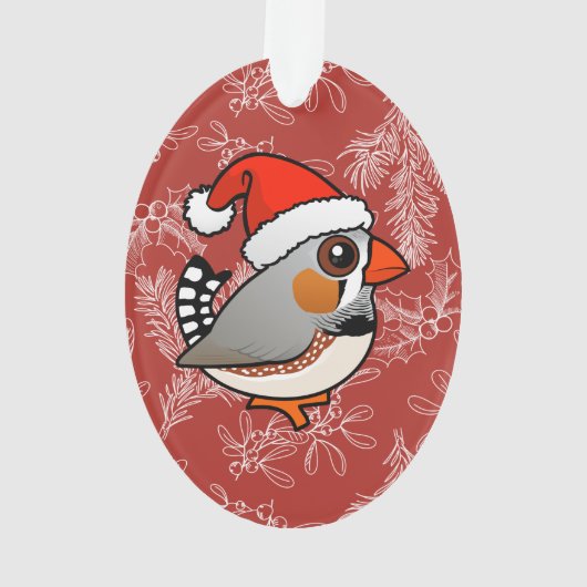 Santa Zebra Finch Ornament (achterkant)
