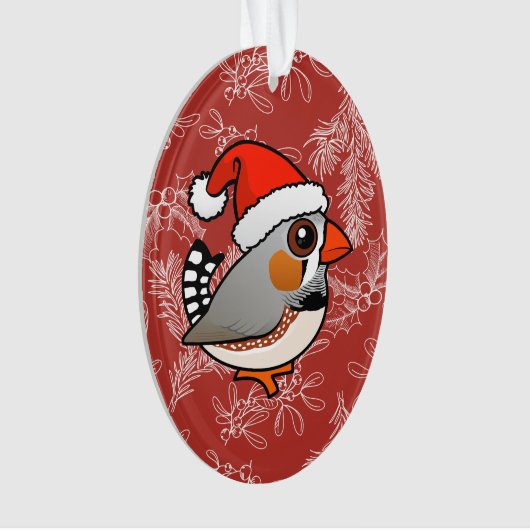 Santa Zebra Finch Ornament (voorkant)