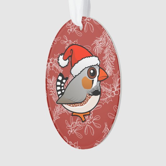 Santa Zebra Finch Ornament (voorkant)