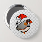 Santa Zebra Finch Ronde Button 4,0 Cm (Voorkant /achterkant)