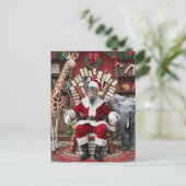 Santa Zebra, Giraffe en olifant Briefkaart (Staand voorkant)