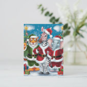 Santa Zebra, tijger en olifant Briefkaart (Staand voorkant)