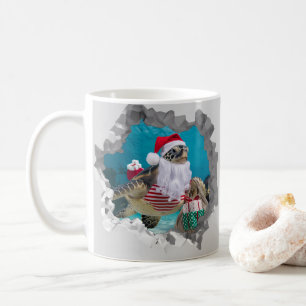 Santa Zee Schildpad met Kerstmis Pet gebroken wand Koffiemok