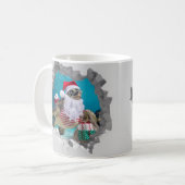 Santa Zee Schildpad met Kerstmis Pet gebroken wand Koffiemok (Voorkant links)