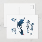 Santa Zee Turtle Briefkaart (Voorkant / Achterkant)