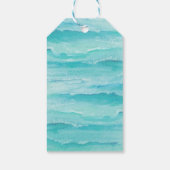 Santa Zeemeermin Tropische Strand Palmen Kerstmis Cadeaulabel (Achterkant)