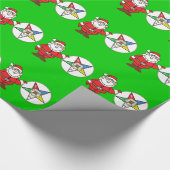 Santa zegt Merry OES Feestdagen Cadeaupapier (Hoek)