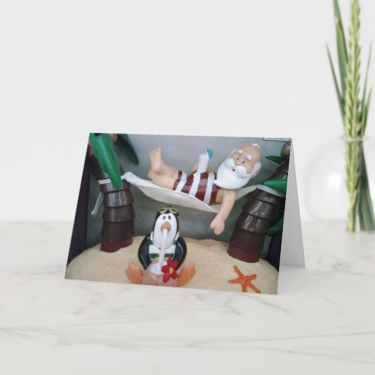 SANTA ZEGT "RELAX AND ENJOY" CHRISTMAS FEESTDAGEN KAART (Voorkant)