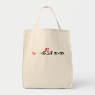 Santa zei redden dieren rendier kerstvakantie tote bag
