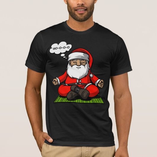 Santa Zen Yoga-feestdag T-shirt (Voorkant)