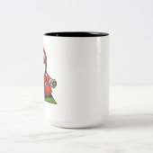 Santa Zen Yoga-feestdag Tweekleurige Koffiemok (Center)