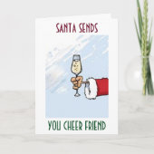 SANTA ZENDS CHEER **NAAR U VRIEND** FEESTDAGEN KAART (Voorkant)
