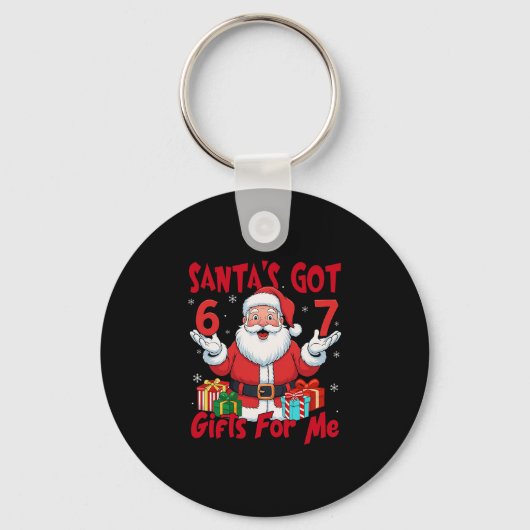 Santa Zes Zeven Meme Kerstmis Gen Z Meme Sleutelhanger (Voorkant)