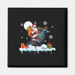Santa Zingt Rendieren Starling Vogel Enthousiast Magneet