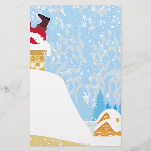 santa zit vast in chimney briefpapier (Voorkant)