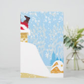 santa zit vast in chimney briefpapier (Staand voorkant)