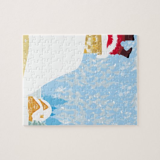 santa zit vast in chimney legpuzzel (Horizontaal)