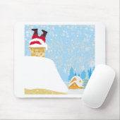 santa zit vast in chimney muismat (Met muis)