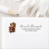 Santa Zittend in een Comfortabele Stoel Kerstmis Etiket (Insitu)