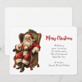  Santa Zittend in een Comfortabele Stoel Kerstmis Feestdagenkaart (Voorkant / Achterkant)