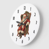  Santa Zittend in een Comfortabele Stoel Kerstmis Grote Klok (Hoek)