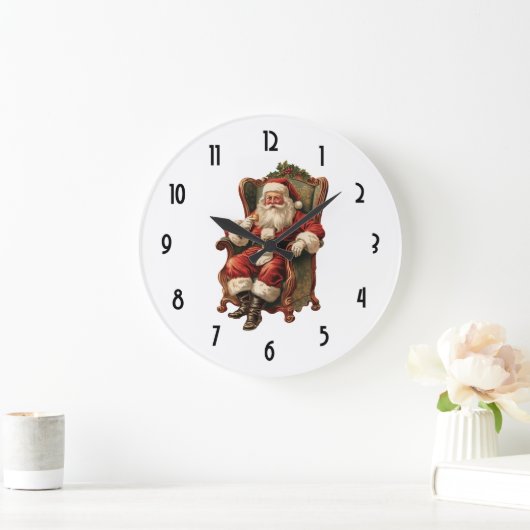 Santa Zittend in een Comfortabele Stoel Kerstmis Grote Klok (Huis)