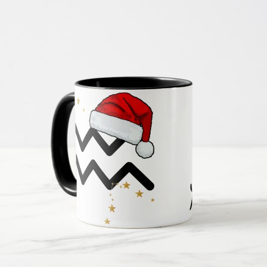 Santa Zodiac Aquarius Mug Mok (Voorkant links)
