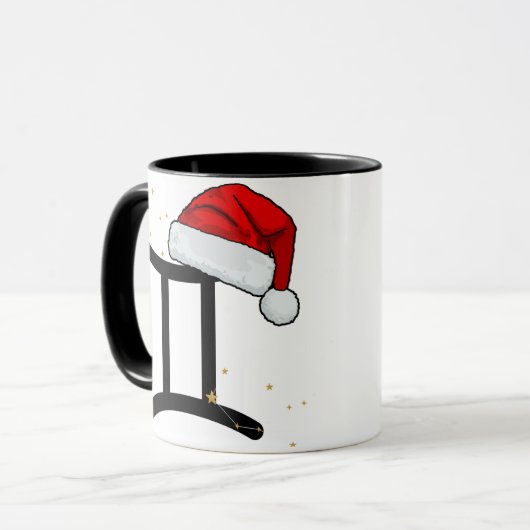 Santa Zodiac Gemini Mug Mok (Voorkant links)