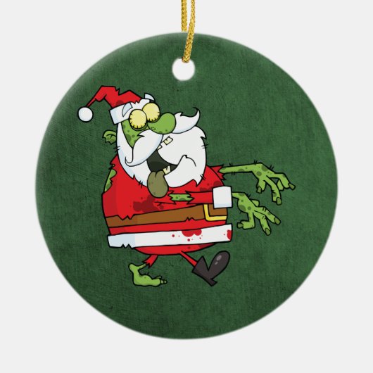 Santa Zombie Keramisch Ornament (Voorkant)