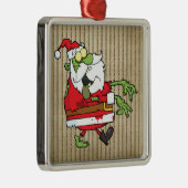 Santa Zombie Metalen Ornament (Rechts)
