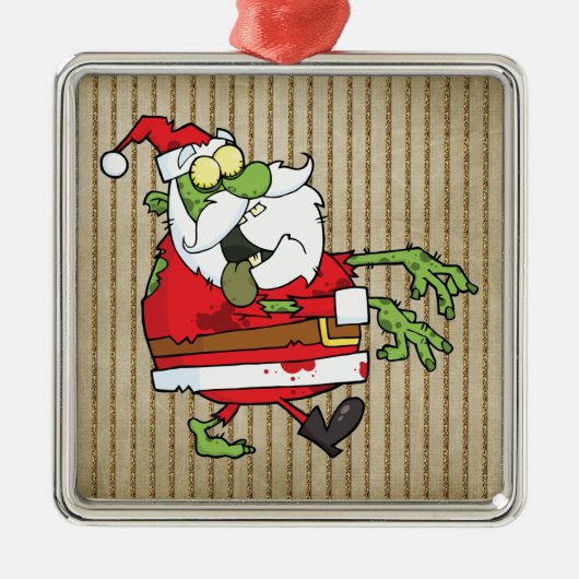 Santa Zombie Metalen Ornament (Voorkant)