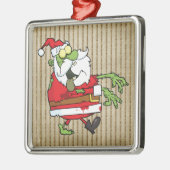 Santa Zombie Metalen Ornament (Links)