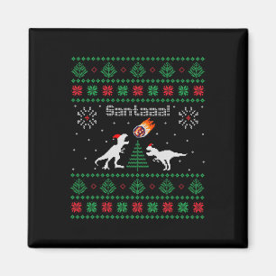 Santaaa Dinosaur Horrelijk Kersttrui  Magneet