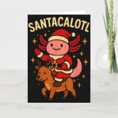 Santacalotl Santa Claus Cute Axolotl Snow Reindeer Kaart (Voorkant)