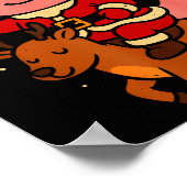 Santacalotl Santa Claus Cute Axolotl Snow Reindeer Poster (Hoek)