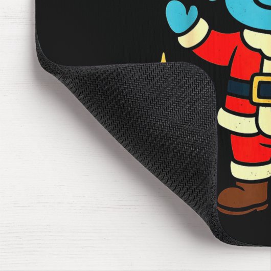 Santacalotl Santa Claus Cute Blue Axolotl New Year Muismat (Hoek)