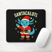Santacalotl Santa Claus Cute Blue Axolotl New Year Muismat (Met muis)