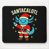 Santacalotl Santa Claus Cute Blue Axolotl New Year Muismat (Voorkant)