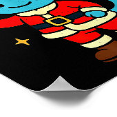 Santacalotl Santa Claus Cute Blue Axolotl New Year Poster (Hoek)