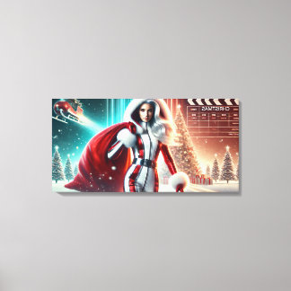 santagirl film canvas afdruk