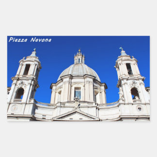 Santagnese in Agone Kerk in Piazza Navona, Rome Rechthoekige Sticker