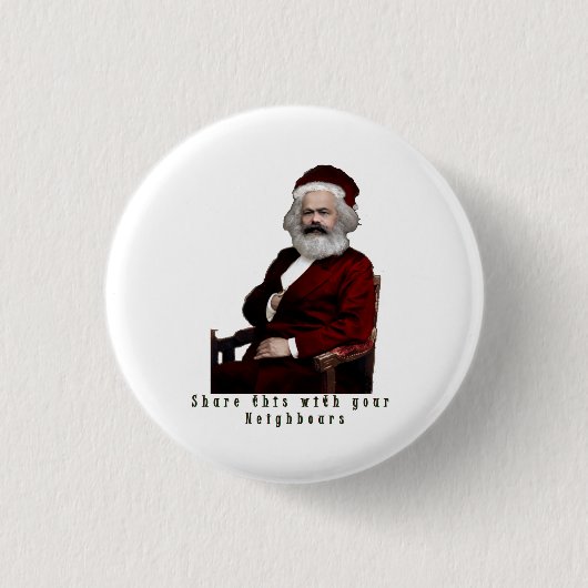 SantaKarl MarXmas Ronde Button 3,2 Cm (Voorkant)