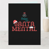 SantaMental Romantic Kerstmis Mistletoe Kaart (Voorkant)
